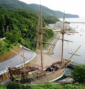 Replica of the Japanese-built 1613 galleon San Juan Bautista, in Ishinomaki, Japan
