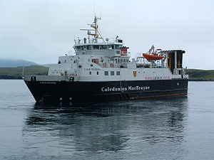 MV Lochnevis calls at Canna