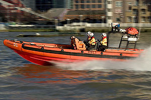 E Class lifeboat in action on the Thames