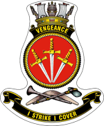 Ship's badge for Vengeance, in the RAN format