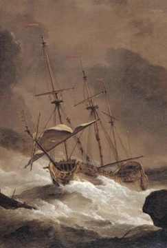 The destruction of HMS Wager on the West coast of Chile