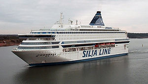 MS Silja Europa approaching Mariehamn in 2005
